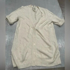 [XL]Banana Republic Linen Blend Short  Sleeve cardigan sweater pockets